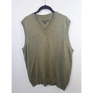 Nordstrom Men's Green Extra Fine Merino Wool Sweater Vest In Size Large